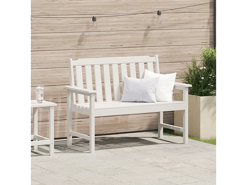 Banc de jardin Blanc 120 cm HDPE