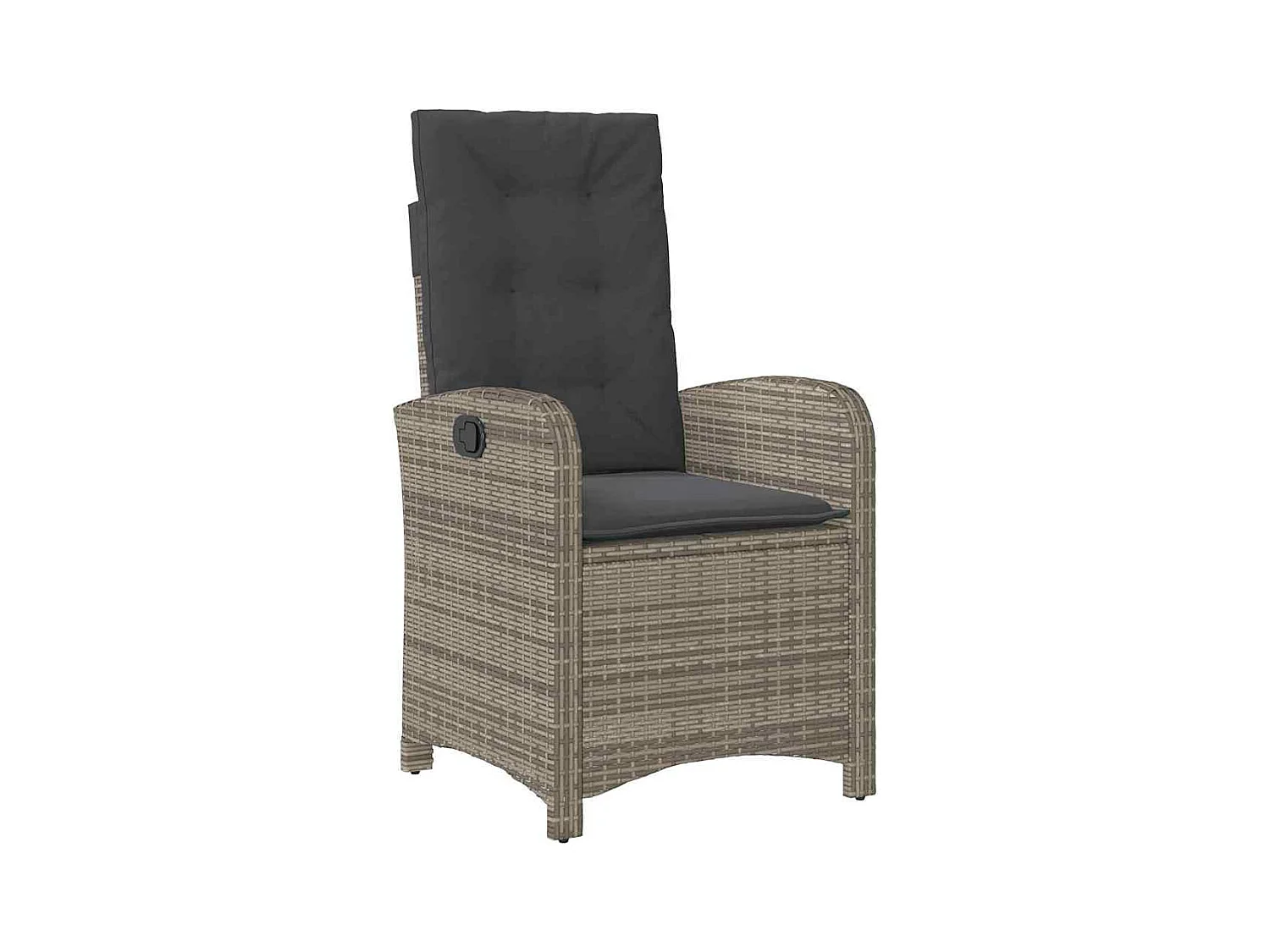 Set da pranzo da giardino 5 pezzi con cuscini in polyrattan grigio