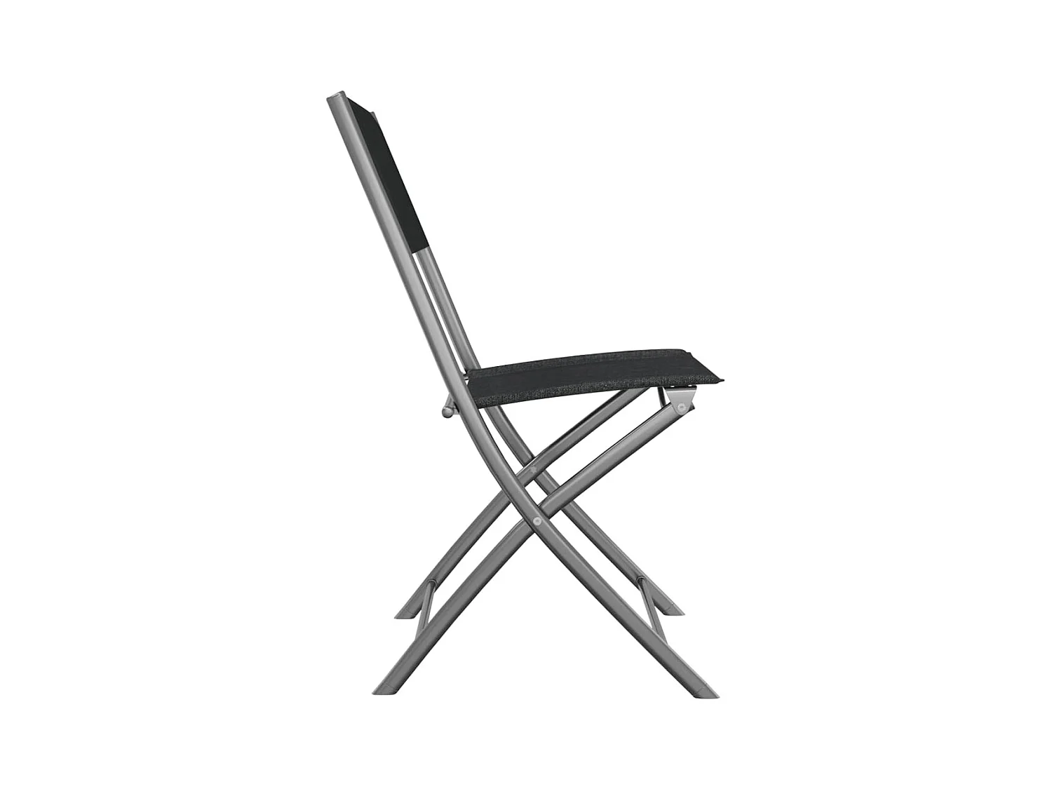 Klappbare Gartenstühle 2er-Set Schwarzer Stahl und Textilene