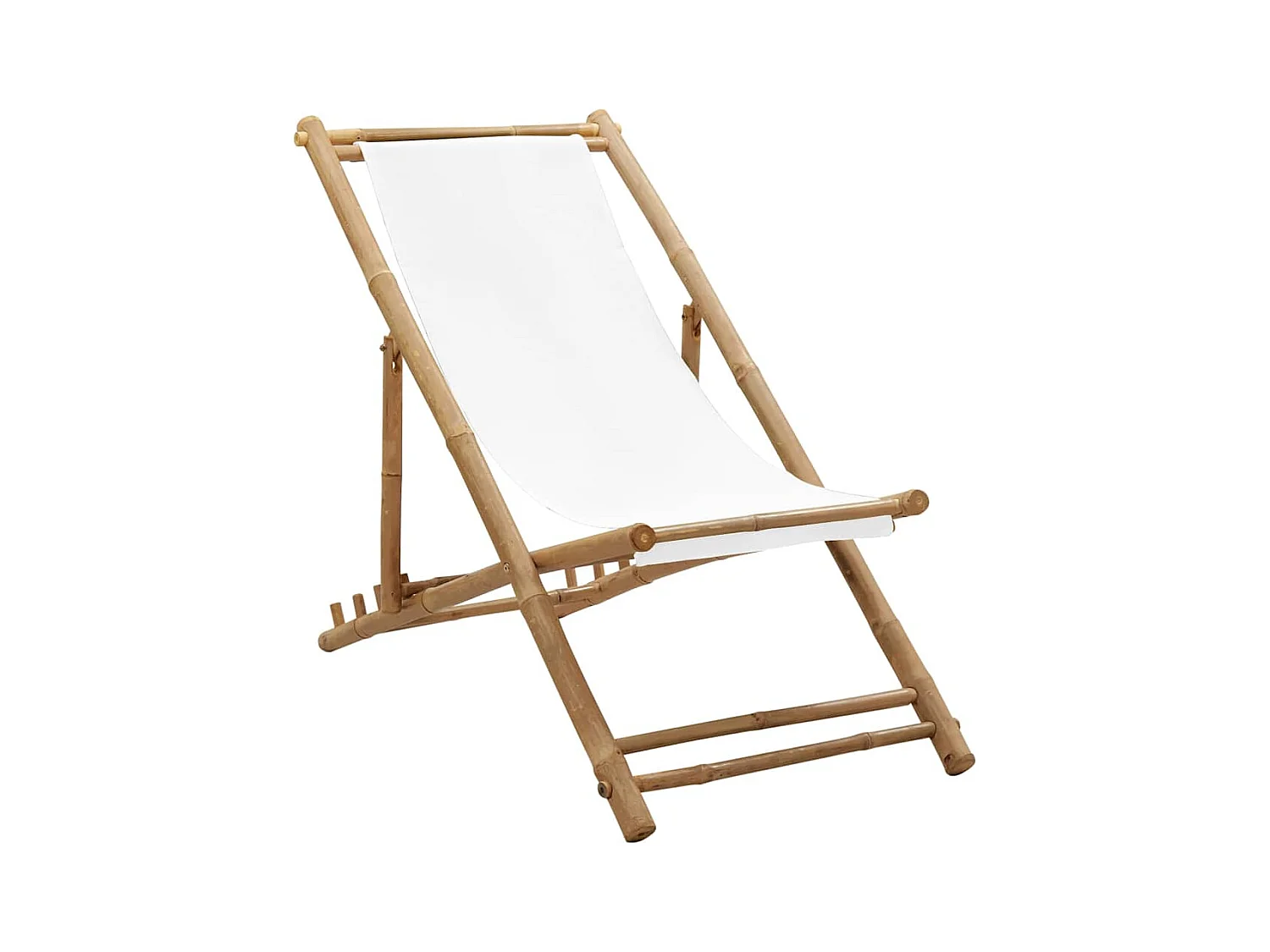 Sedia da terrazza in bambù e tela