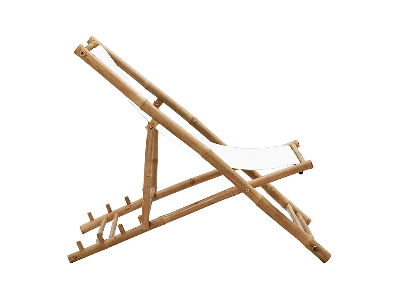 Sedia da terrazza in bambù e tela