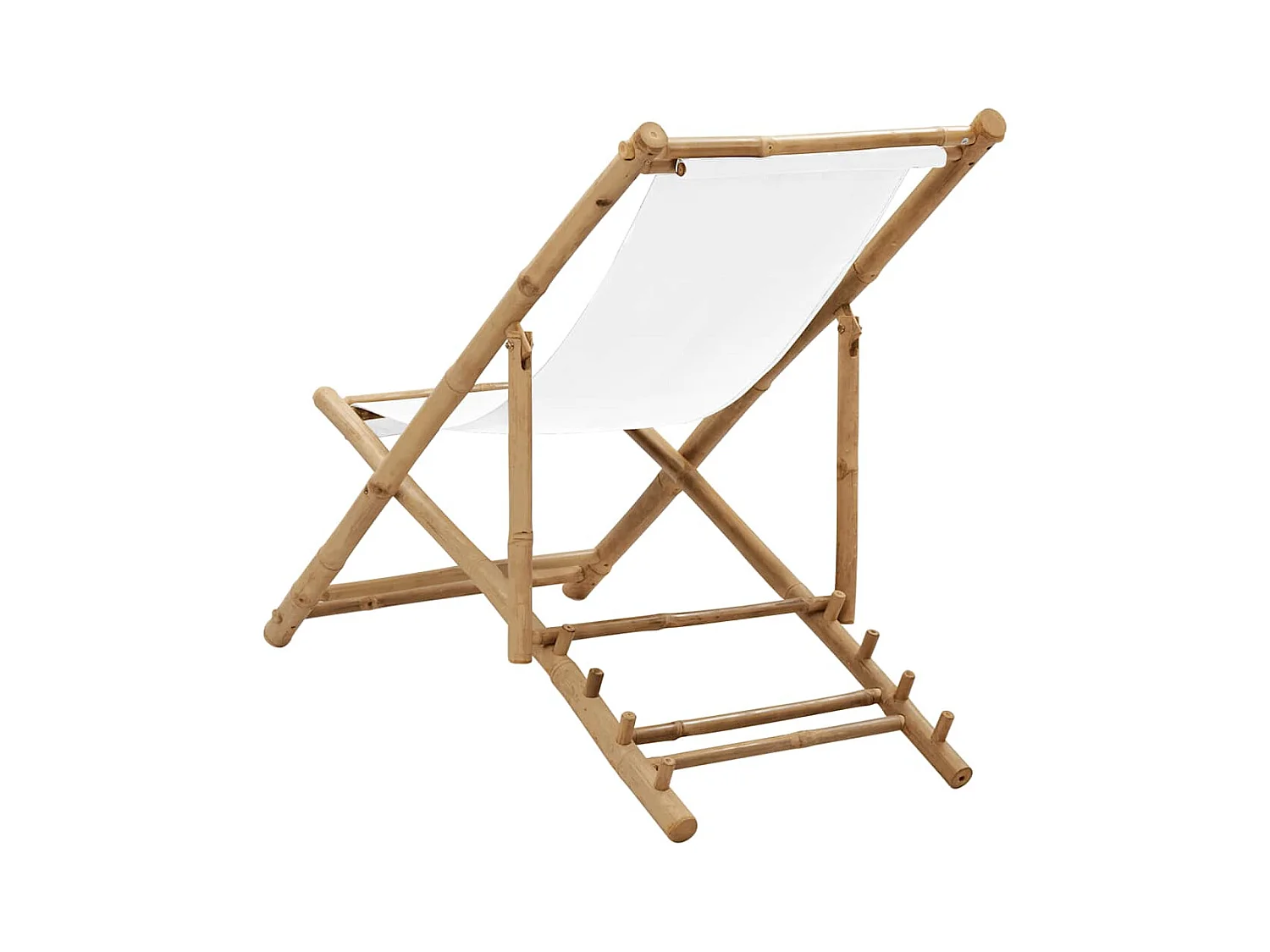 Sedia da terrazza in bambù e tela