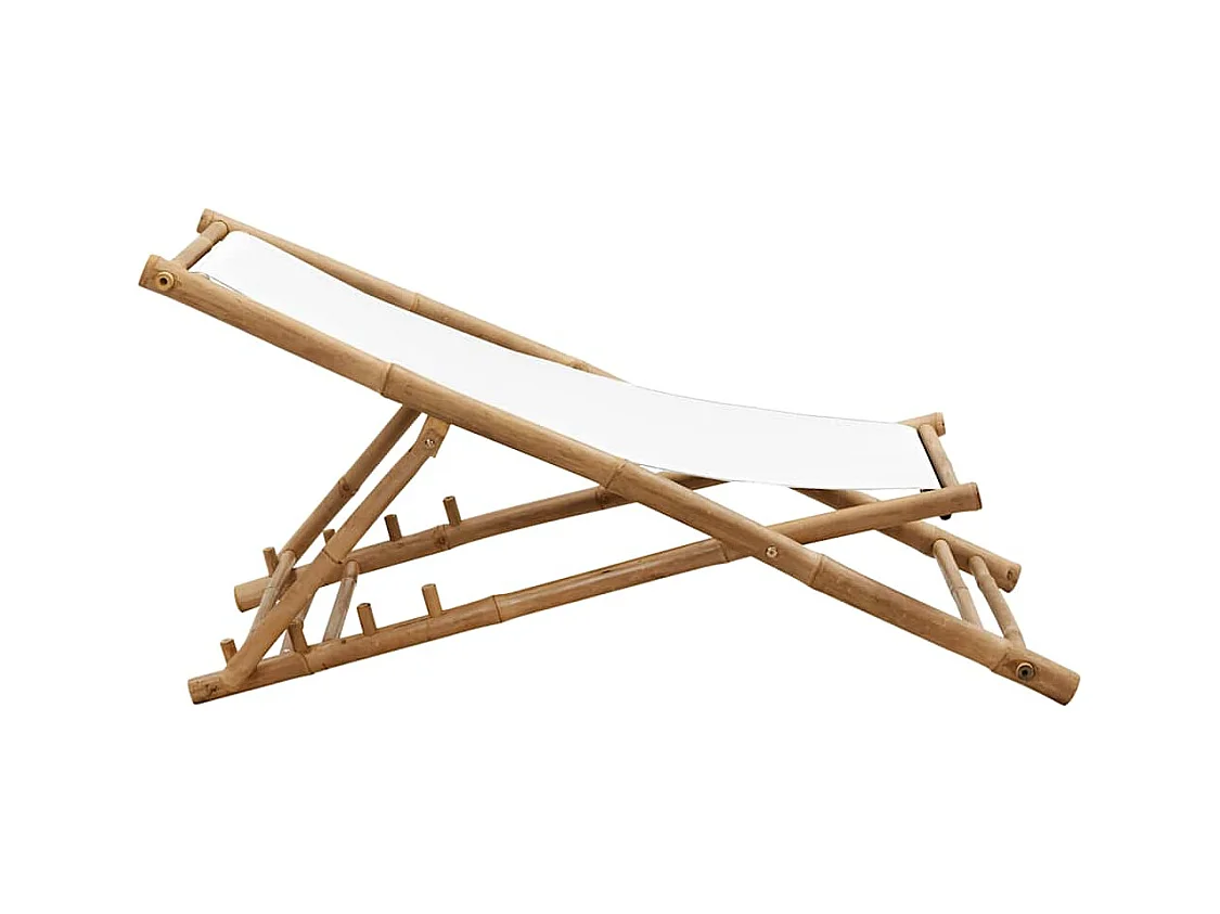 Sedia da terrazza in bambù e tela