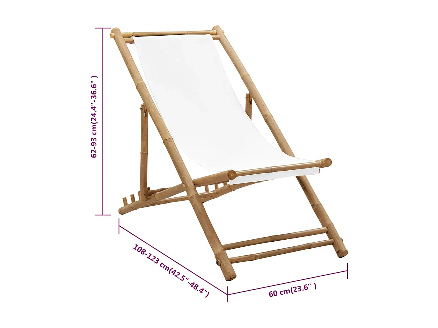 Chaise de terrasse Bambou et toile