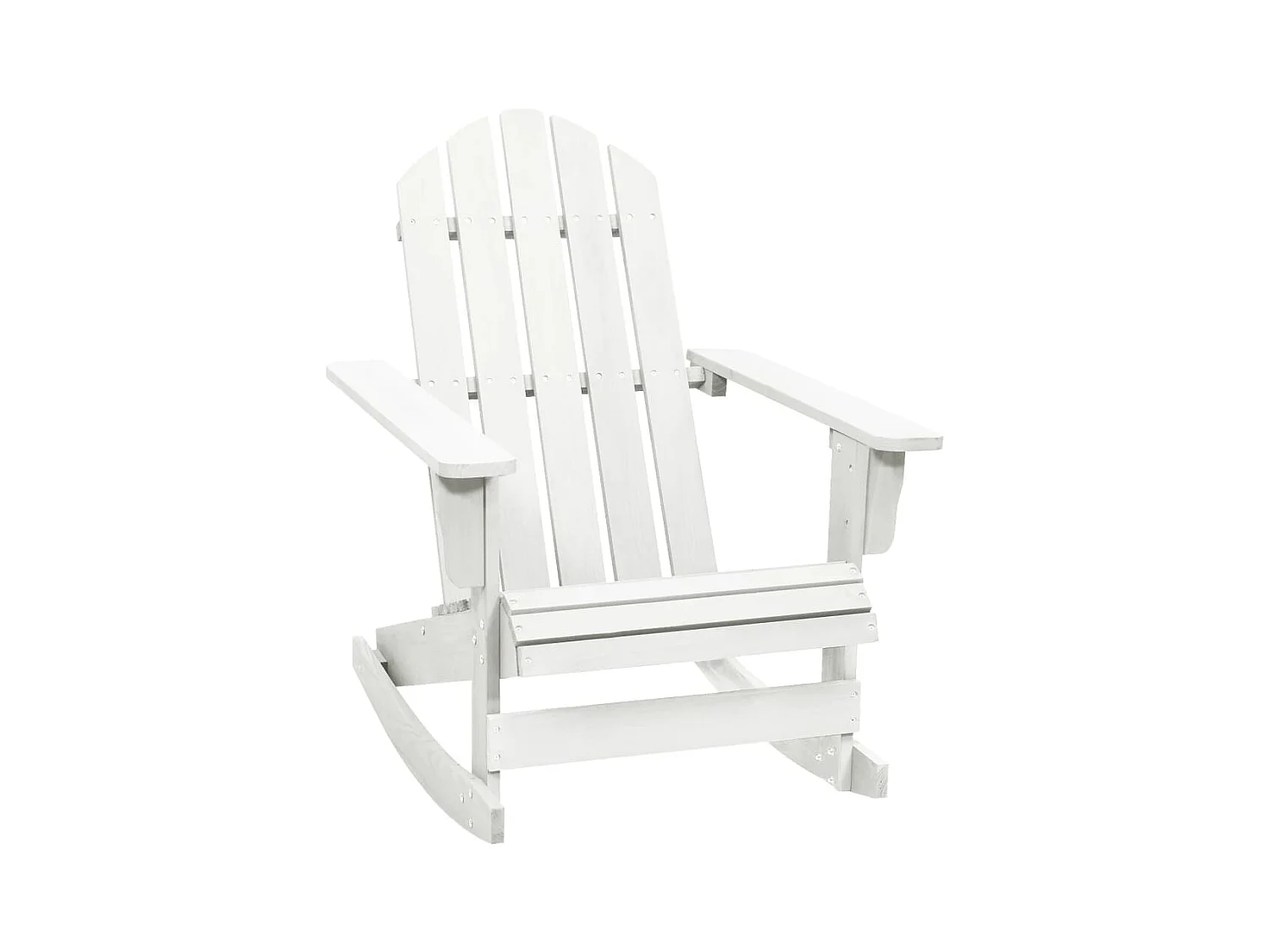 Sedia a dondolo da giardino in legno bianco