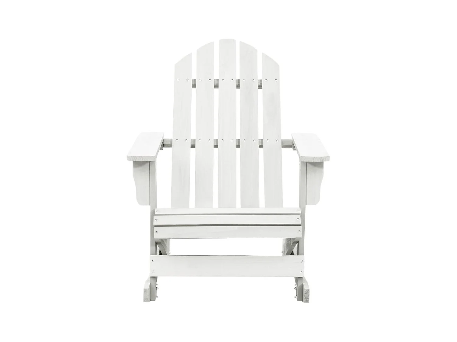 Sedia a dondolo da giardino in legno bianco