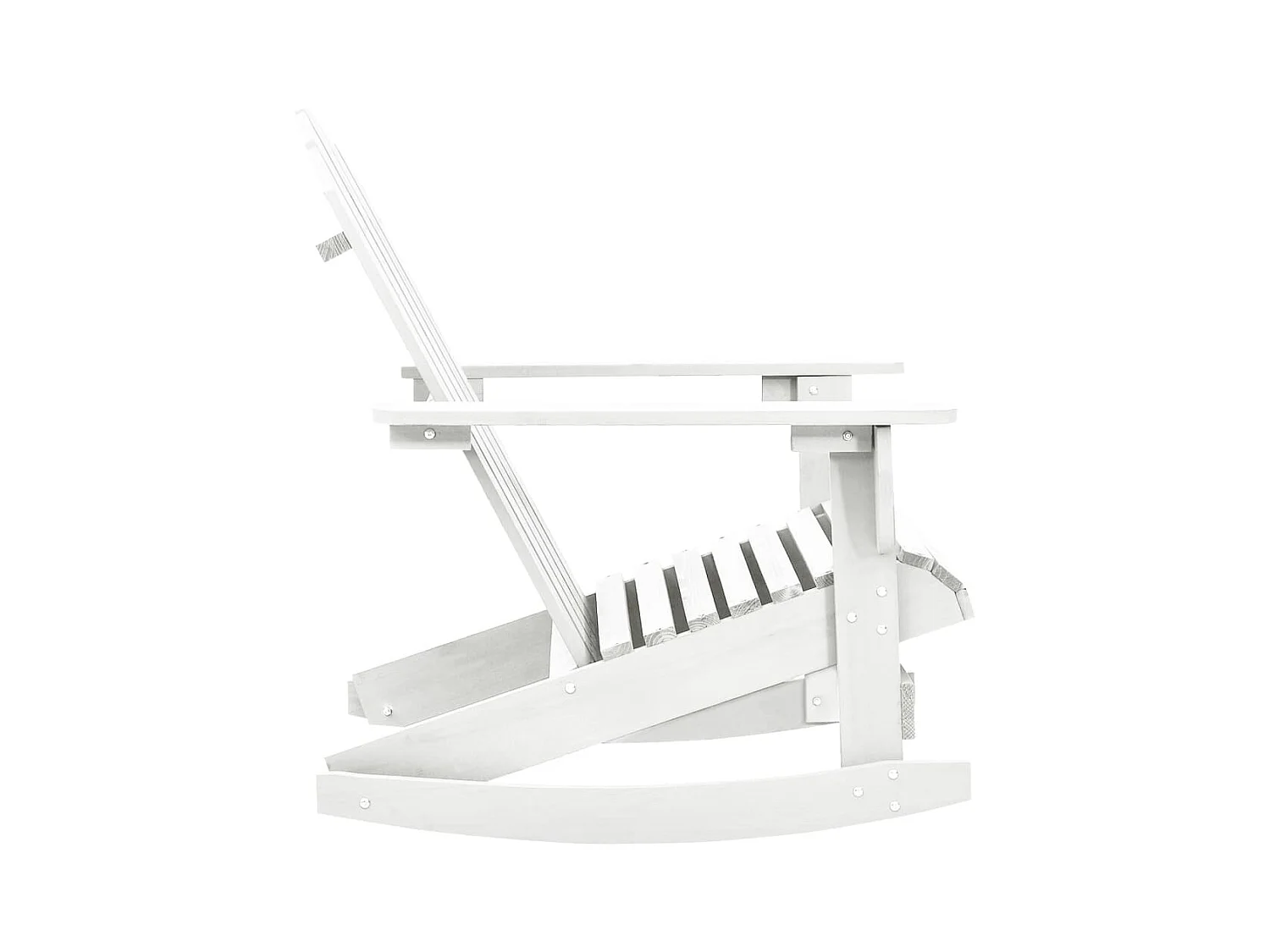 Sedia a dondolo da giardino in legno bianco