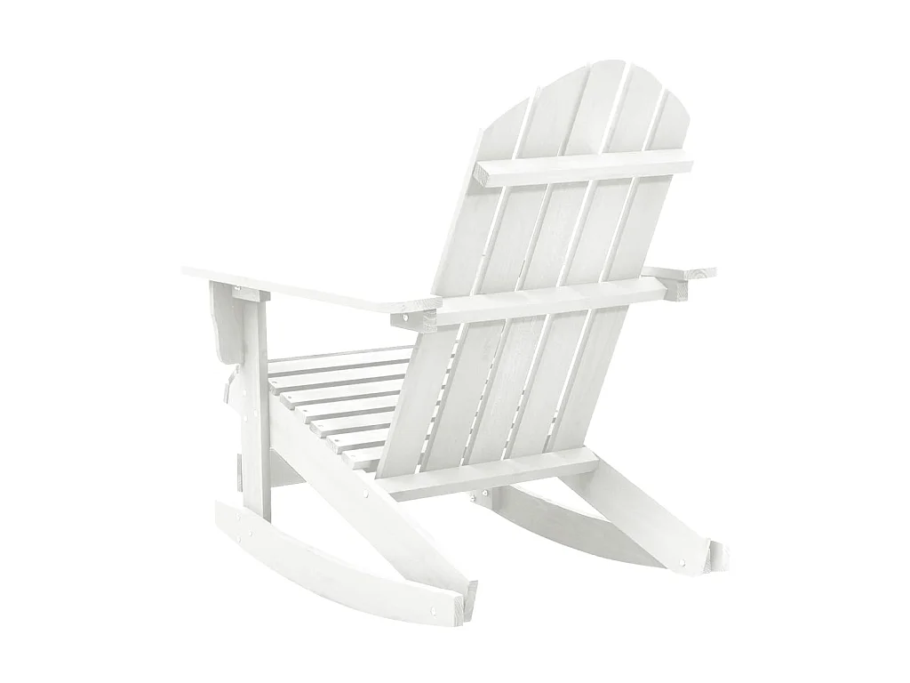 Sedia a dondolo da giardino in legno bianco