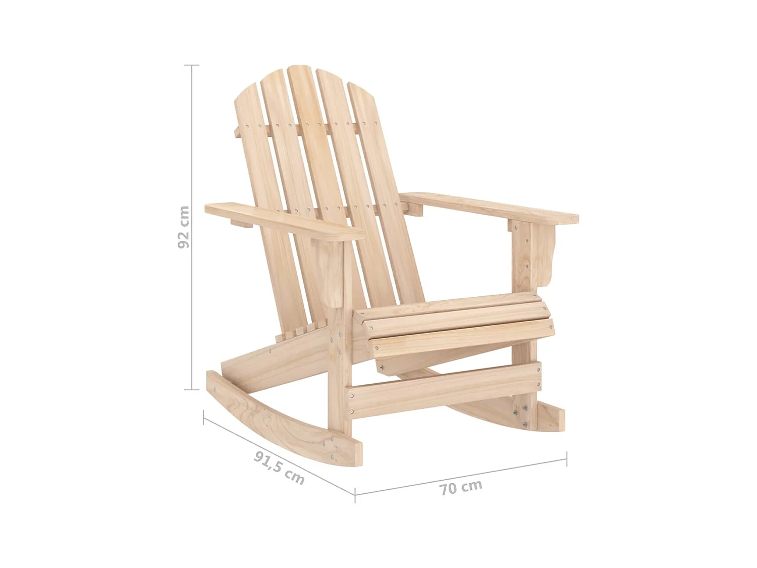 Chaise à bascule de jardin Adirondack bois de sapin massif