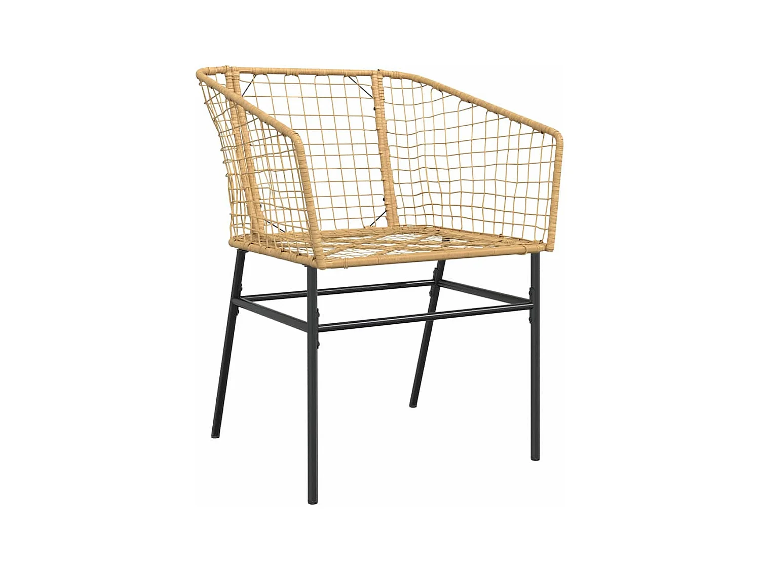 Set van 3 bruine polyrotan tuinstoelen