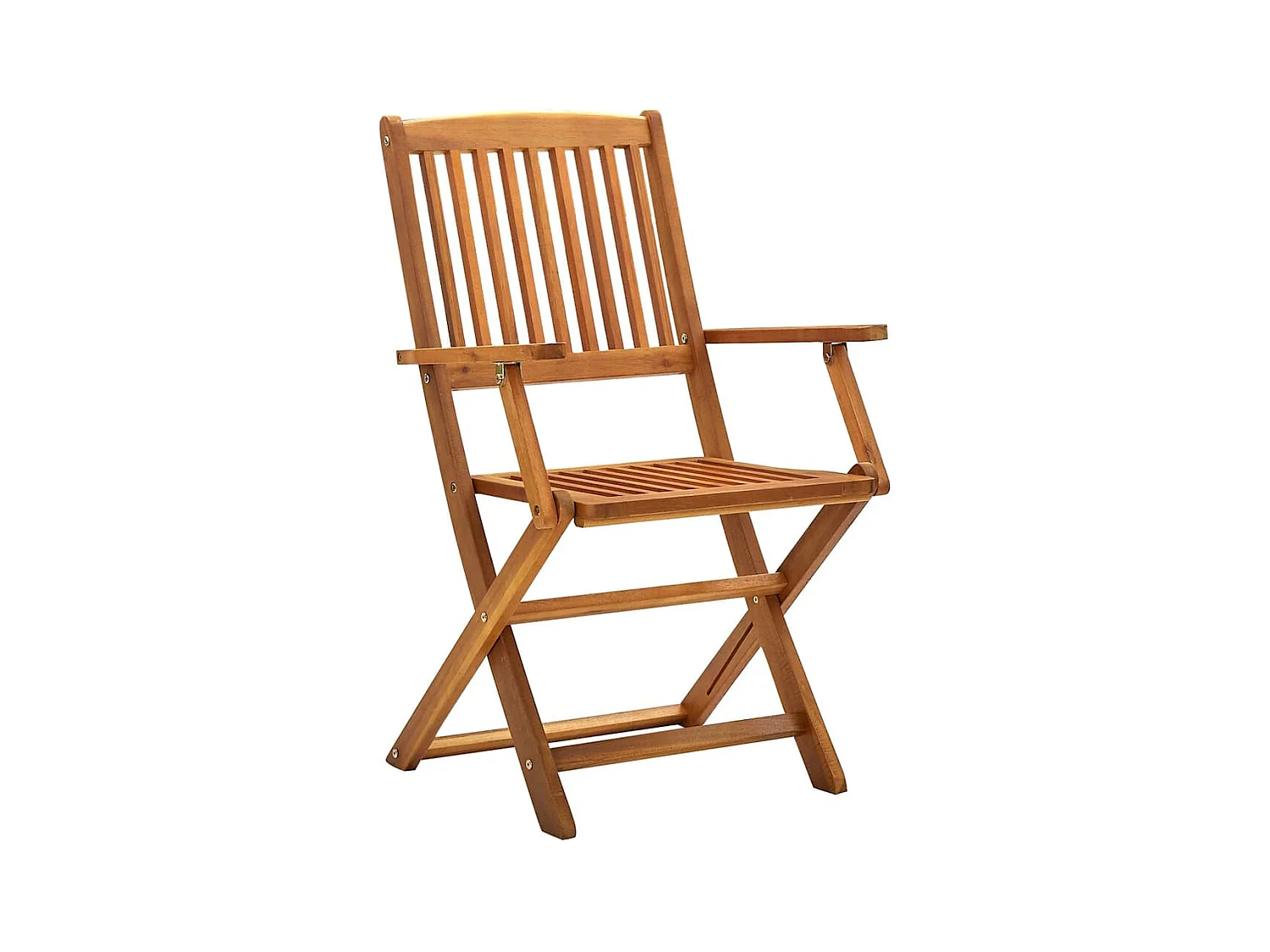 Set di 2 sedie pieghevoli da esterno in legno massello di acacia