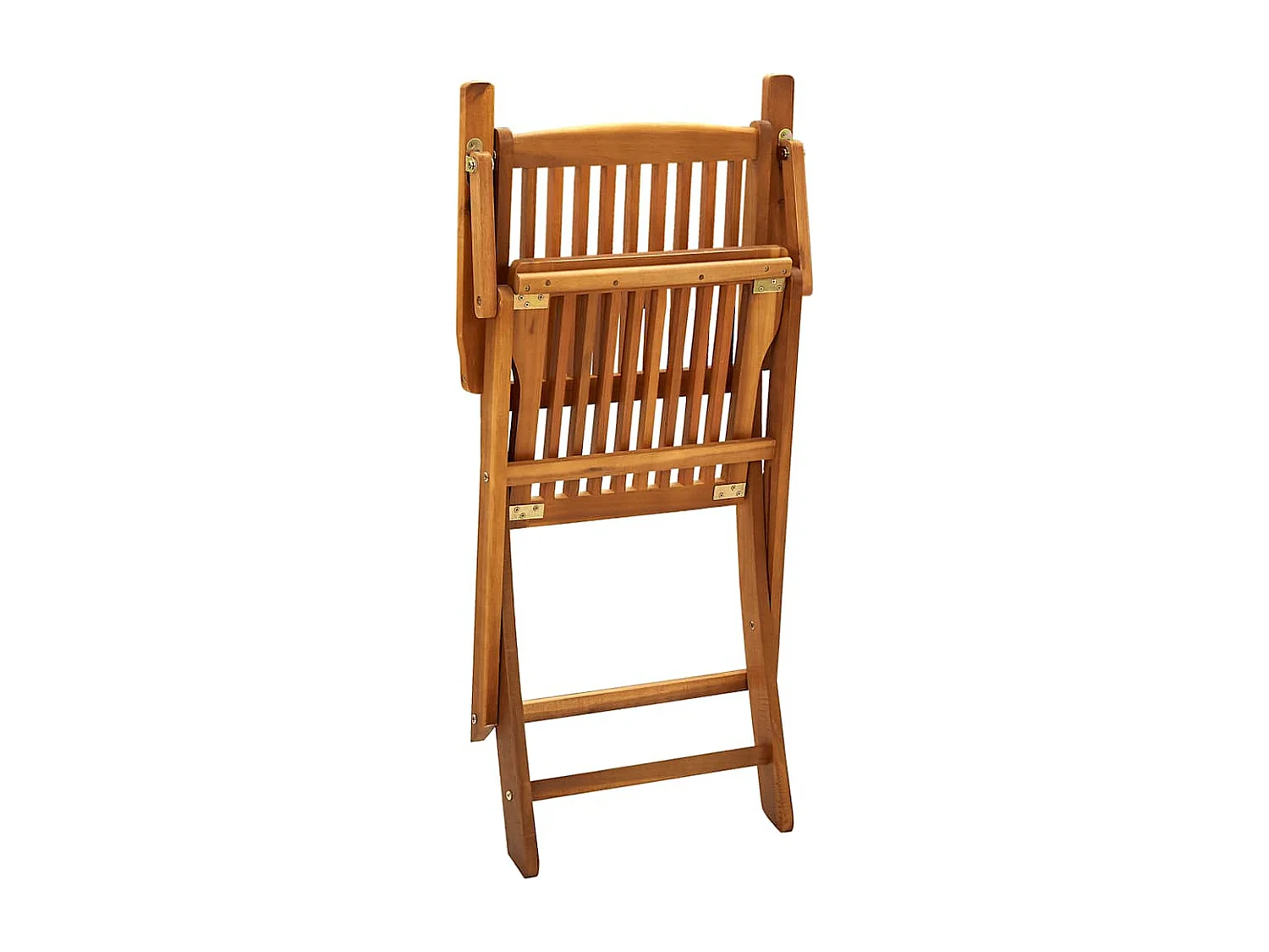 Set di 2 sedie pieghevoli da esterno in legno massello di acacia