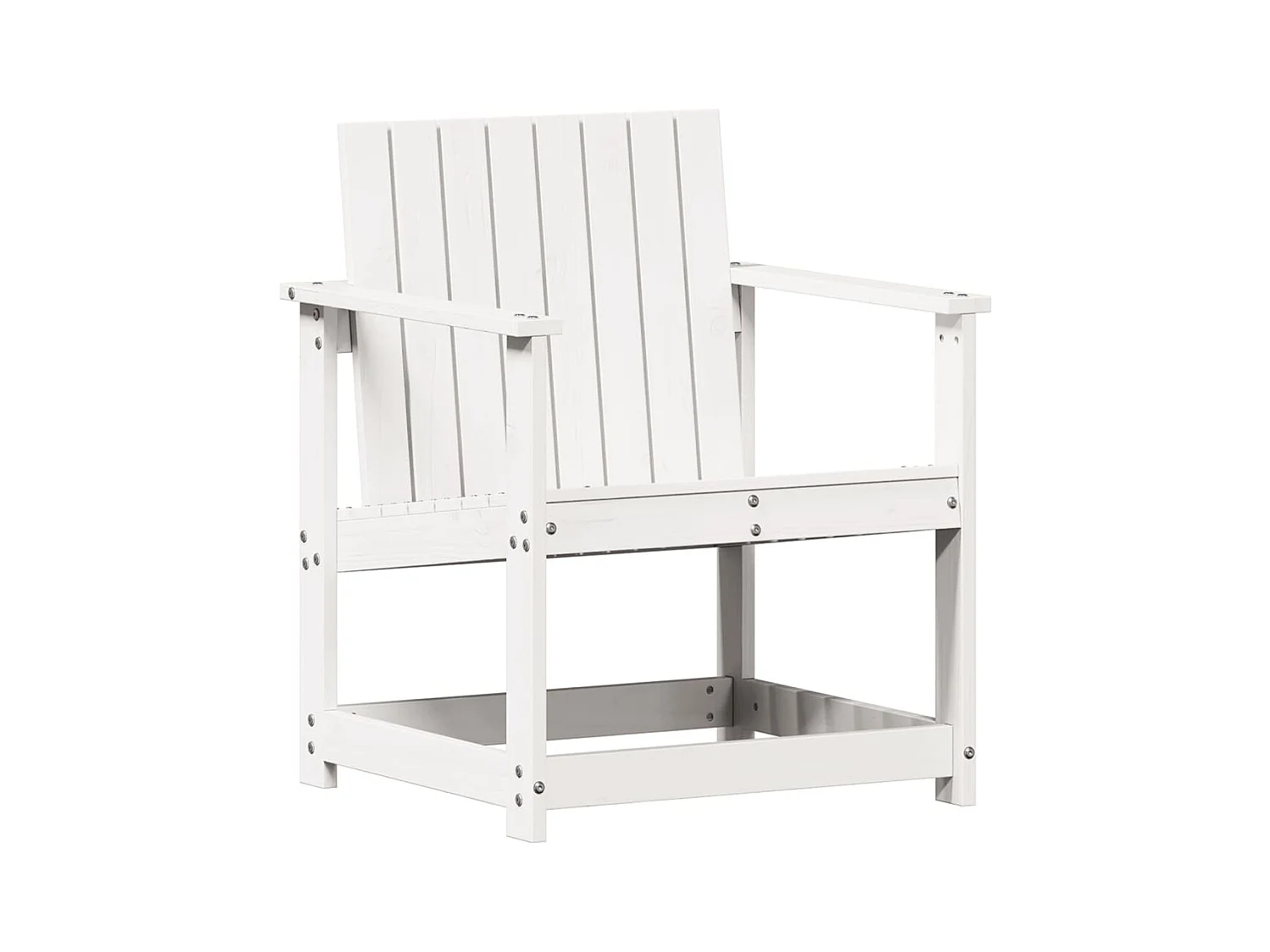 Salon de jardin 3 pcs blanc bois massif de pin