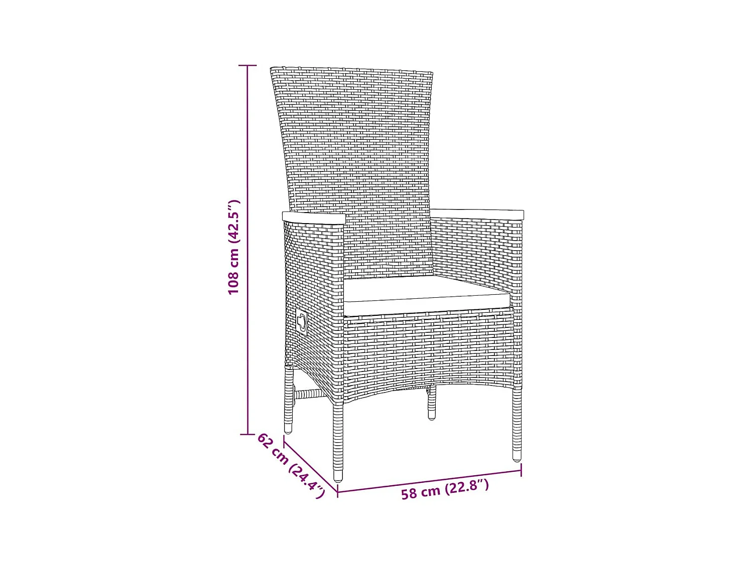 Ensemble de salle à manger jardin 7 pièces avec coussins Rattan poly gris