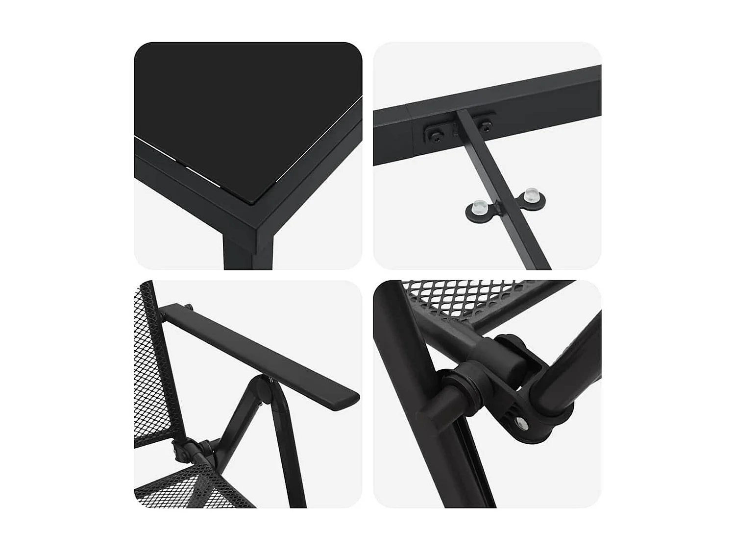 Ensemble de salle à manger de jardin 7 pièces en anthracite