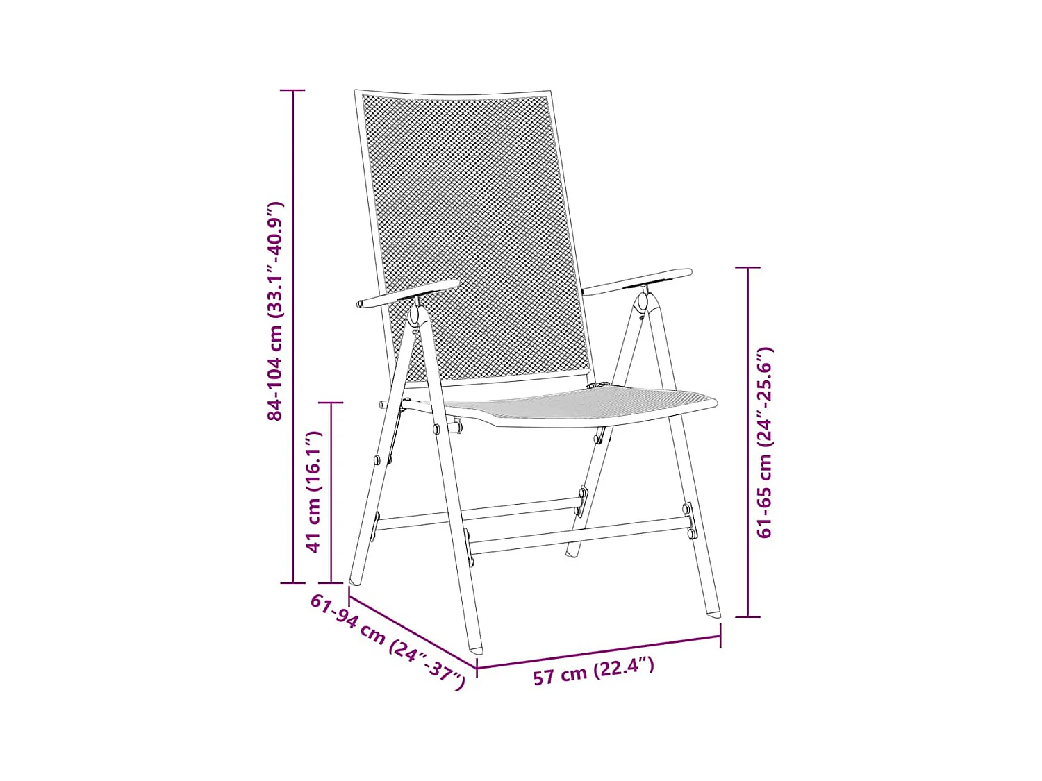 Ensemble de salle à manger de jardin 7 pièces en anthracite