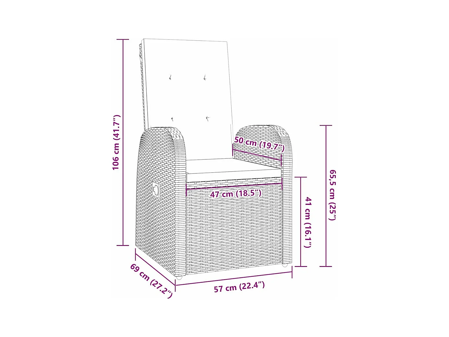 Set da pranzo da giardino 5 pezzi con cuscini in polyrattan grigio