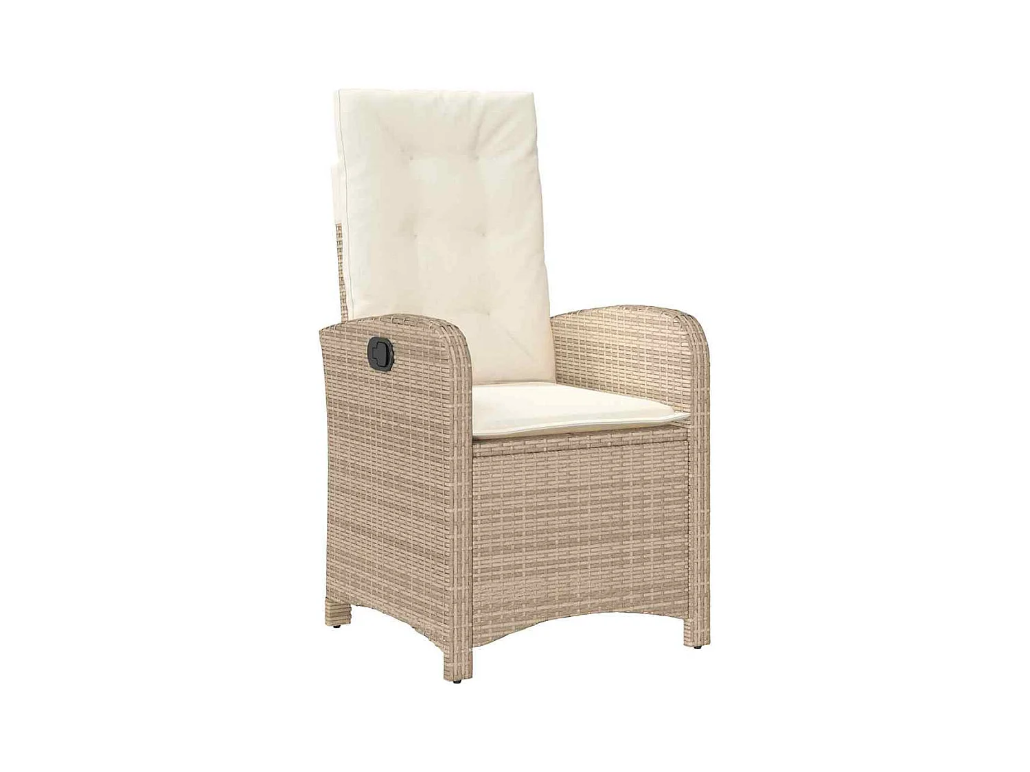 Set da pranzo da giardino 5 pezzi con cuscini in polyrattan beige