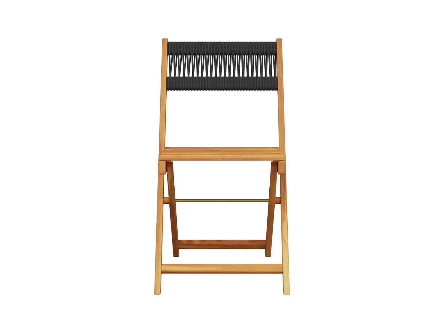 Bistrostoelen set van 2 zwart acaciahout en touw