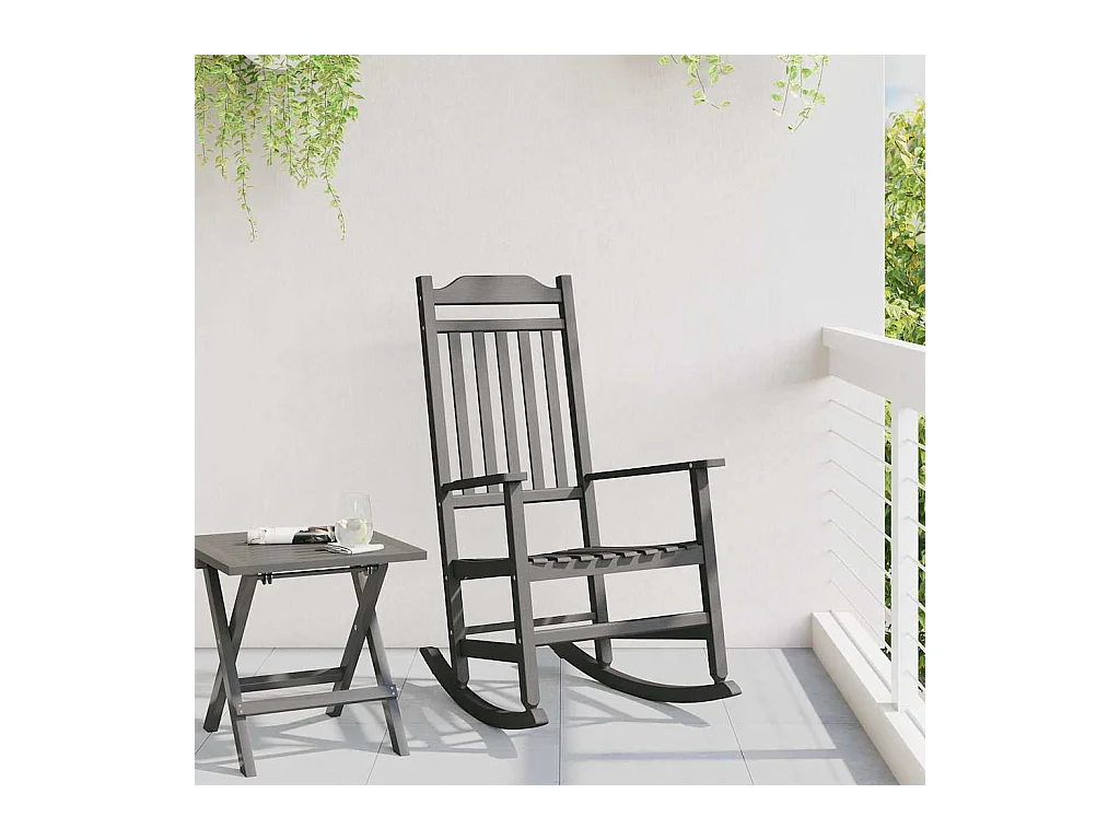 Mecedora de jardín negra 65x84x114 cm HDPE