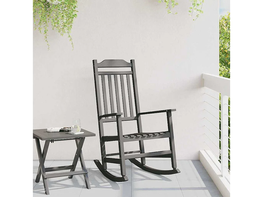 Chaise à bascule de jardin noire 65x84x114 cm HDPE