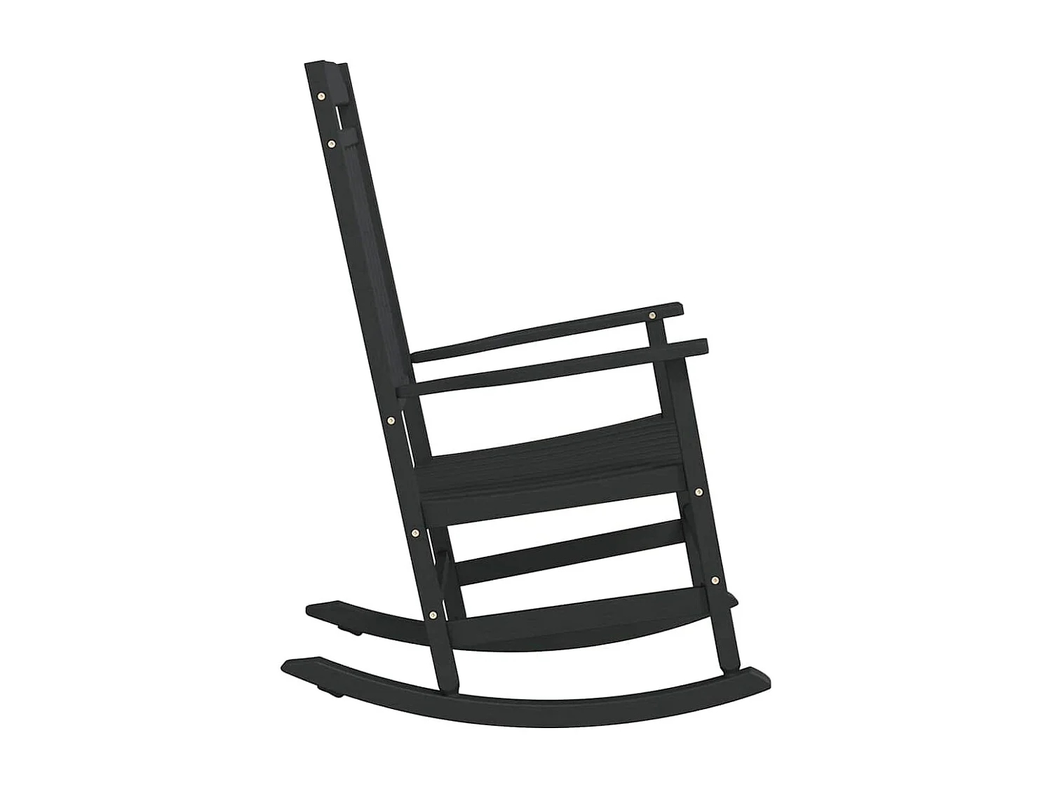 Chaise à bascule de jardin noire 65x84x114 cm HDPE