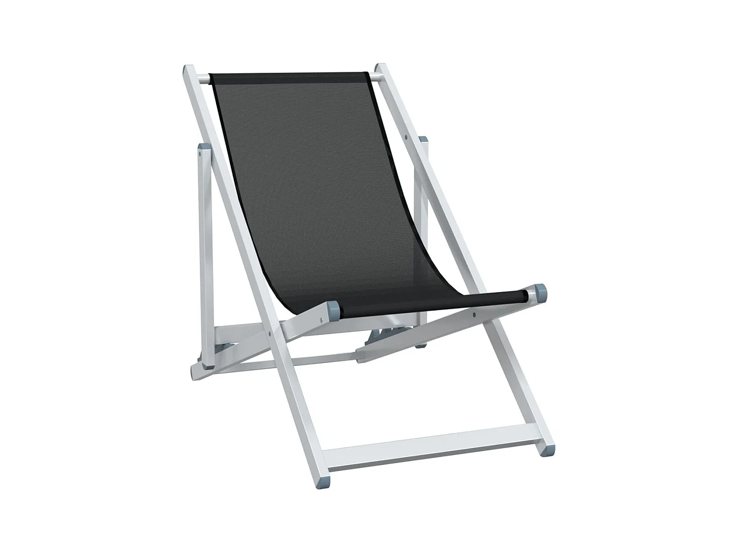 Chaises de plage pliantes lot de 2 noir aluminium et textilène
