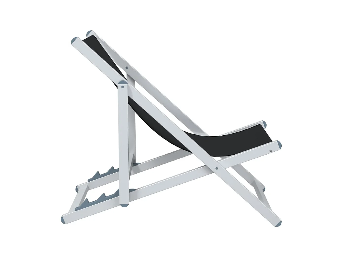 Chaises de plage pliantes lot de 2 noir aluminium et textilène