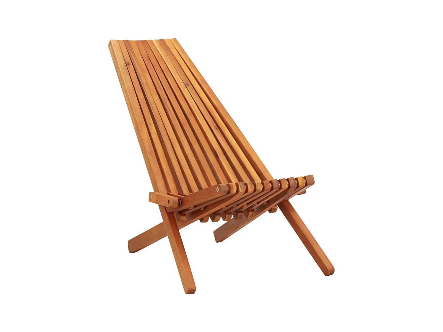 Set di 2 sedie pieghevoli da esterno in legno massello di acacia