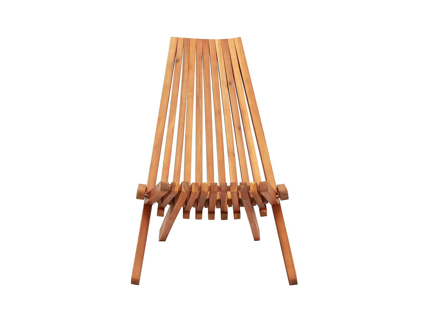 Set di 2 sedie pieghevoli da esterno in legno massello di acacia