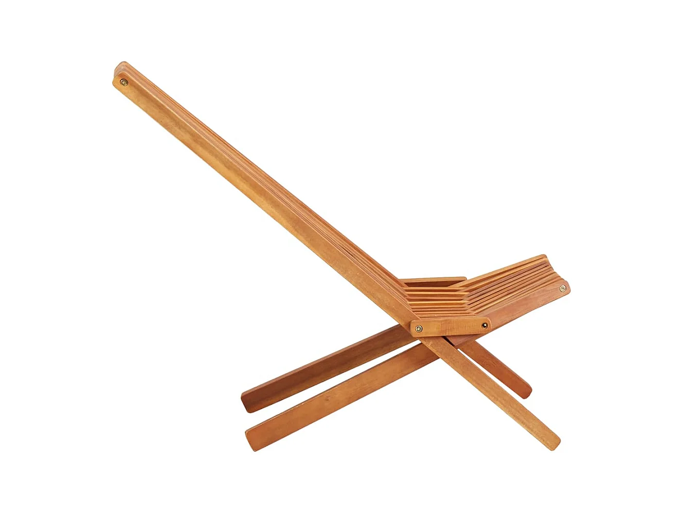 Set di 2 sedie pieghevoli da esterno in legno massello di acacia