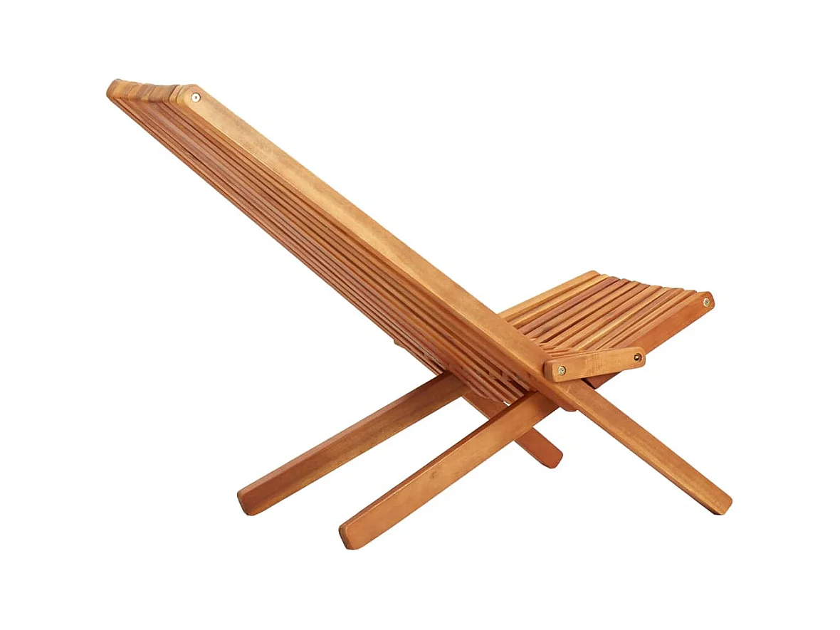 Set di 2 sedie pieghevoli da esterno in legno massello di acacia