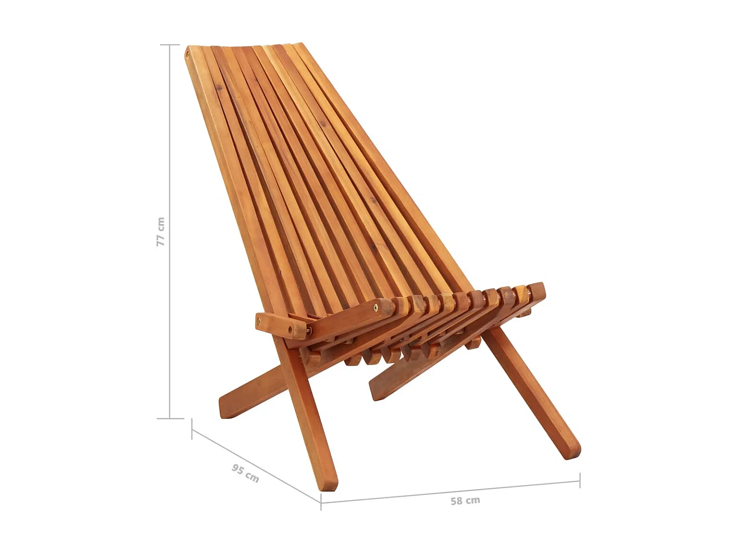 Chaises pliables d'extérieur lot de 2 Bois d'acacia solide