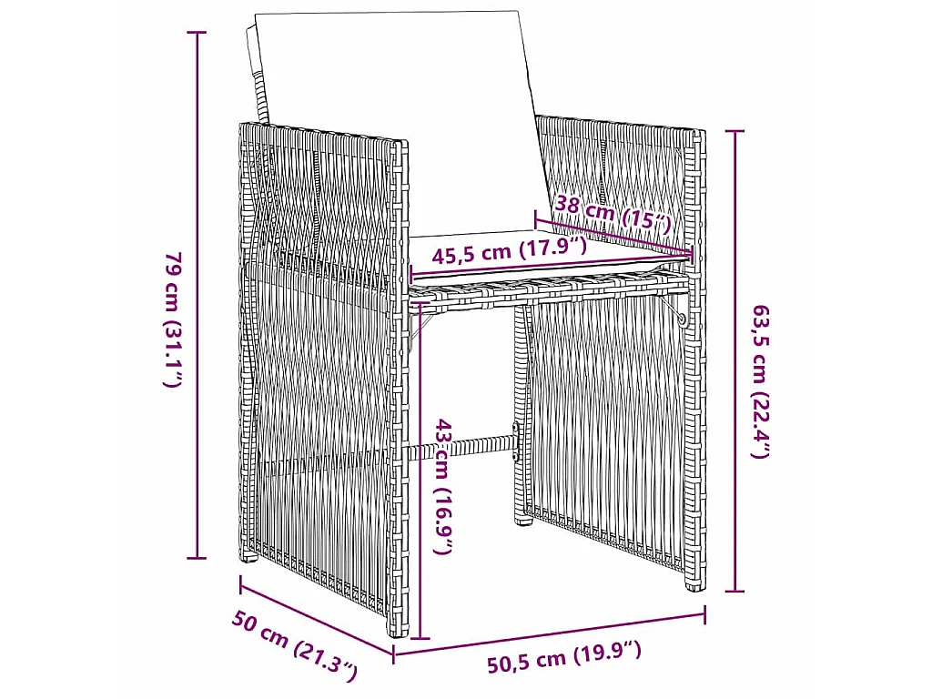 Ensemble de Salle à Manger de Jardin de 5 Pièces avec Coussins Noir Rattan PE