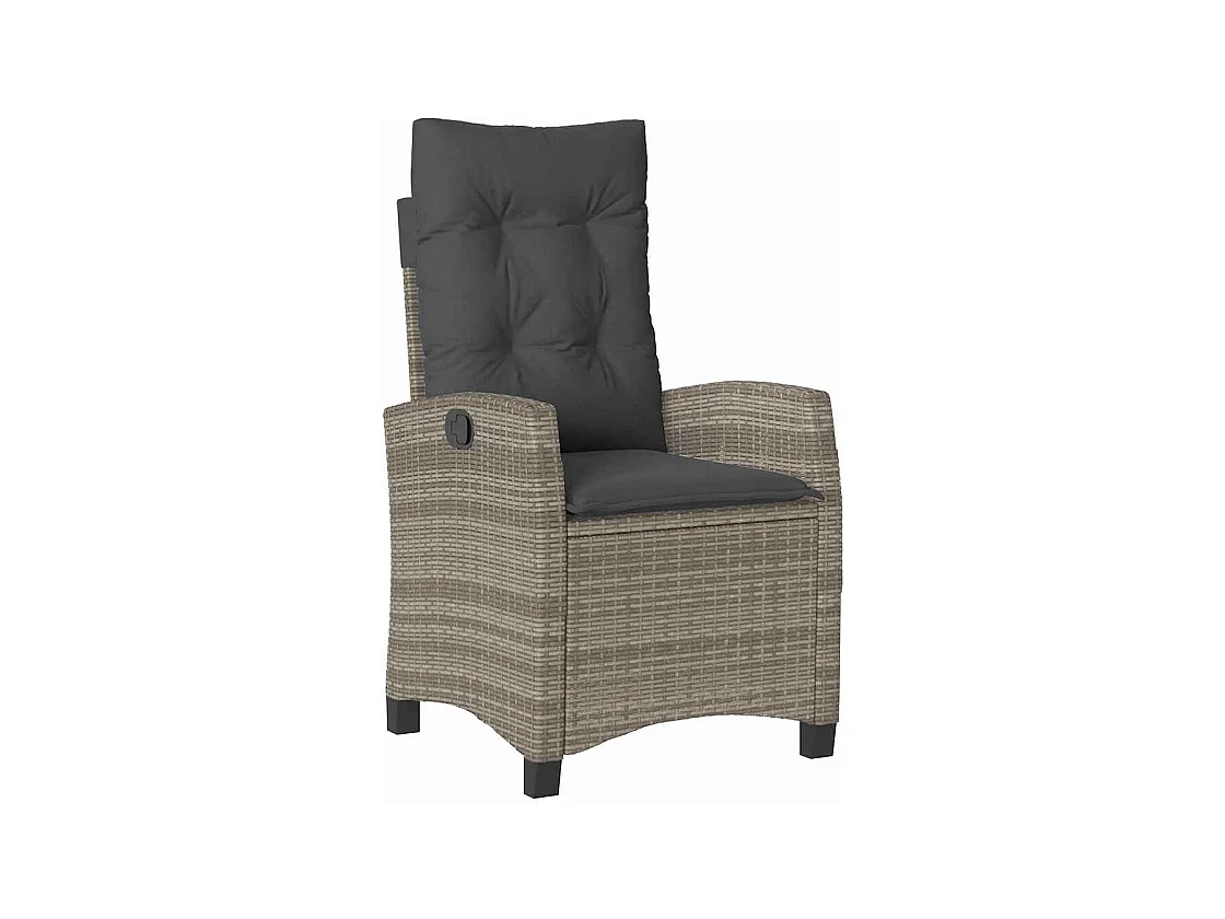 Set da giardino 5 pezzi con cuscini - Polyrattan grigio