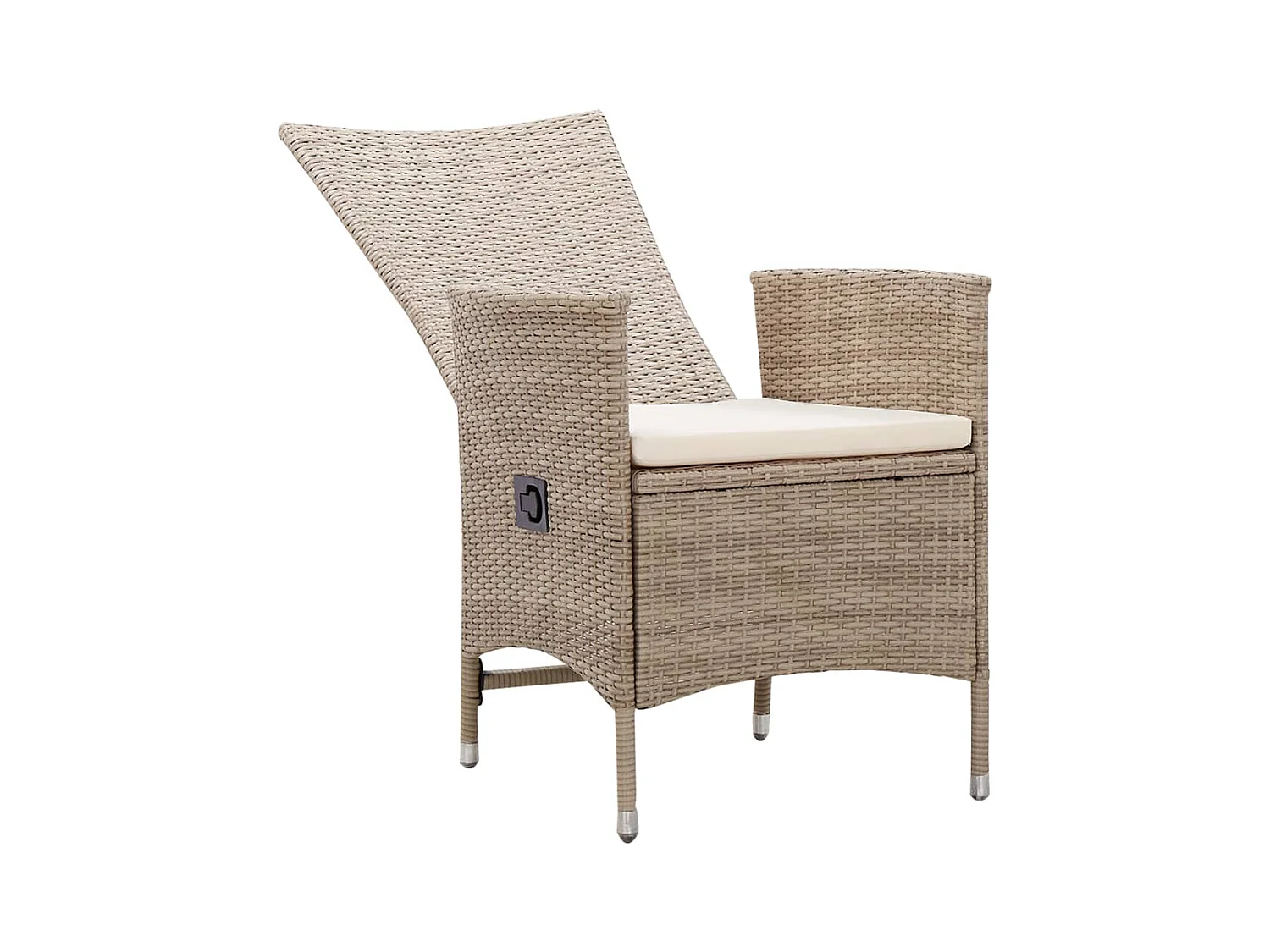 Set di 2 sedie da esterno con cuscini in resina intrecciata beige