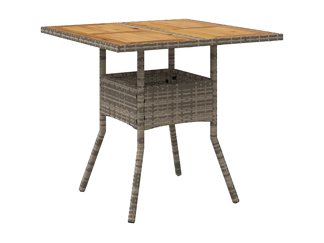 Ensemble de repas de jardin 5 pièces avec coussins, gris, poly rattan