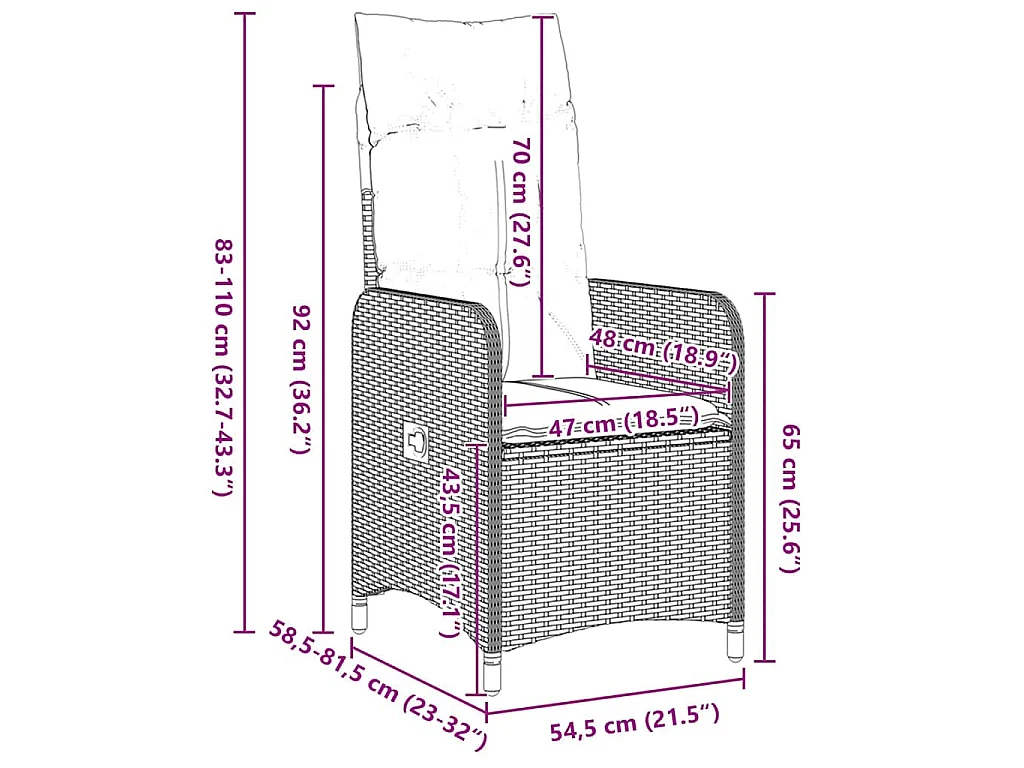 Set de salle à manger de jardin 3 pièces avec coussins rattan poly gris