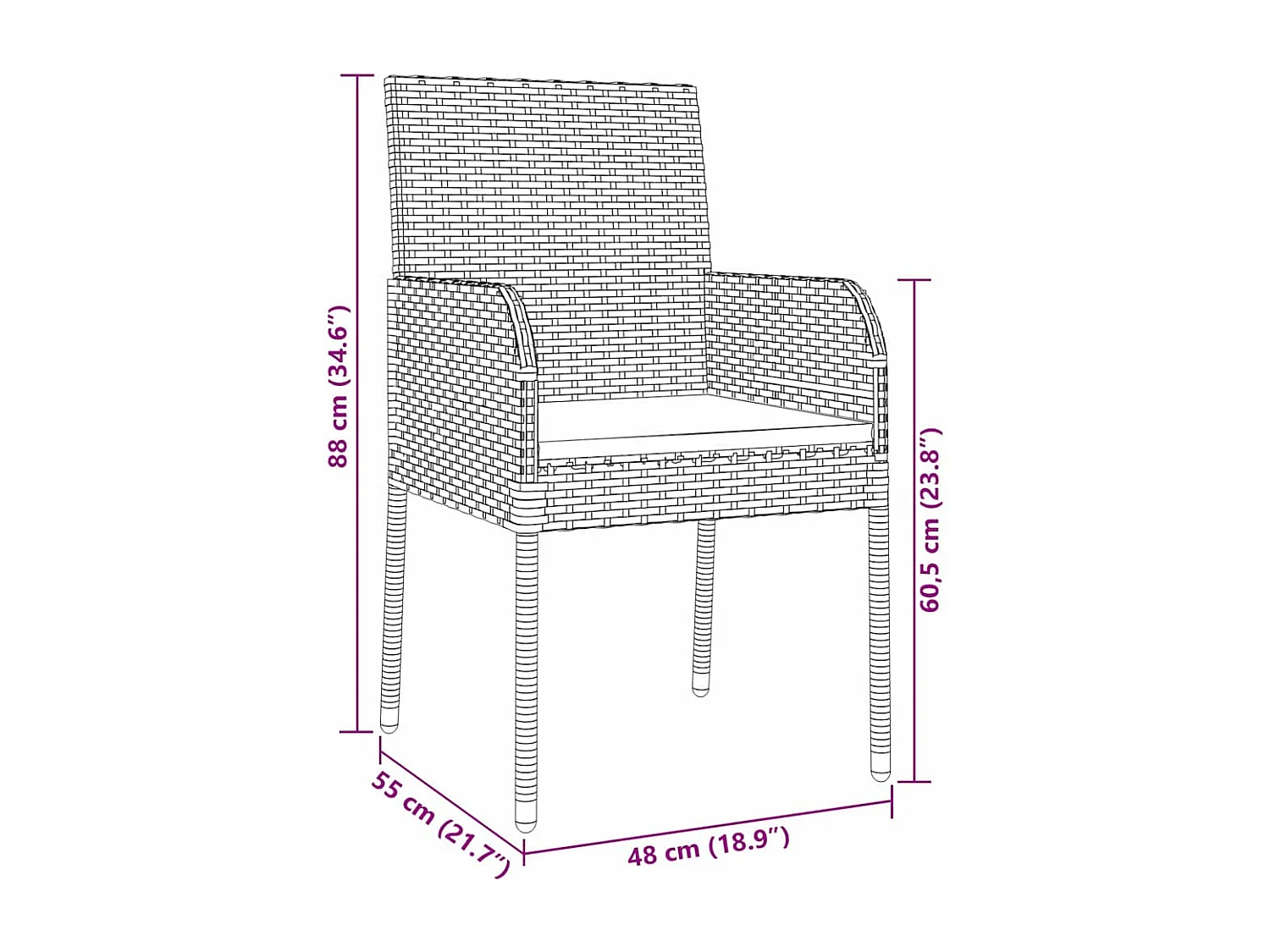 Ensemble de jardin 3 pièces avec coussins gris en poly rotin