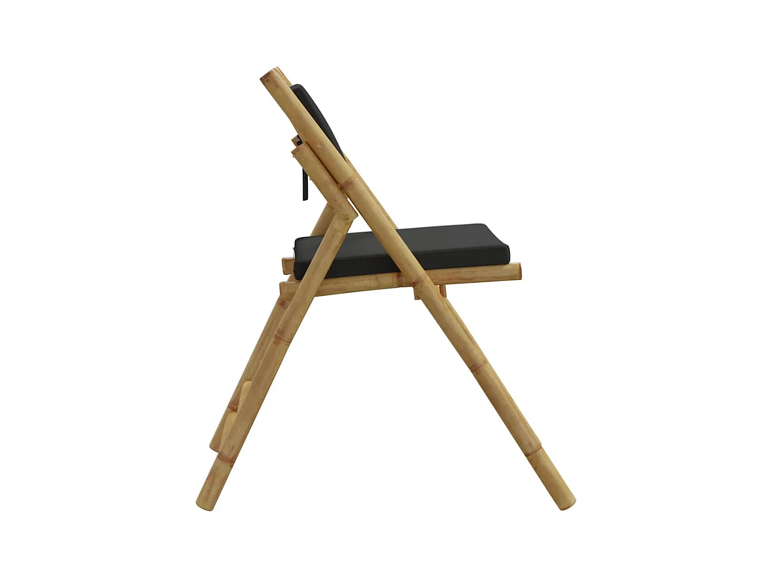 Opvouwbare bistrostoelen set van 2 donkergrijze bamboe kussens