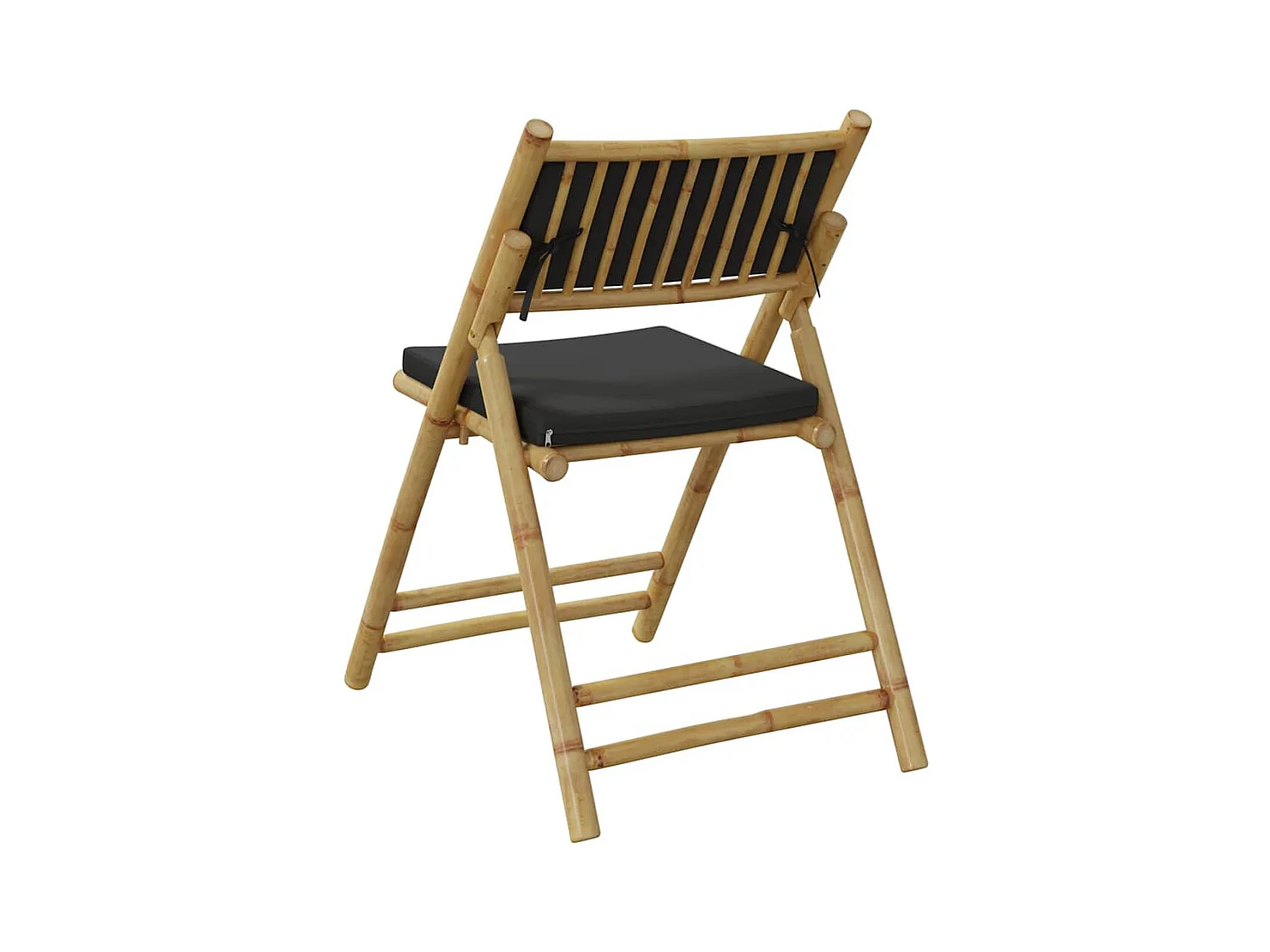 Opvouwbare bistrostoelen set van 2 donkergrijze bamboe kussens