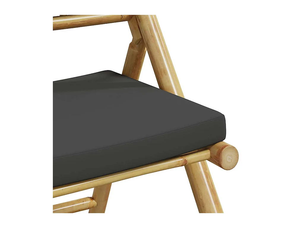 Opvouwbare bistrostoelen set van 2 donkergrijze bamboe kussens