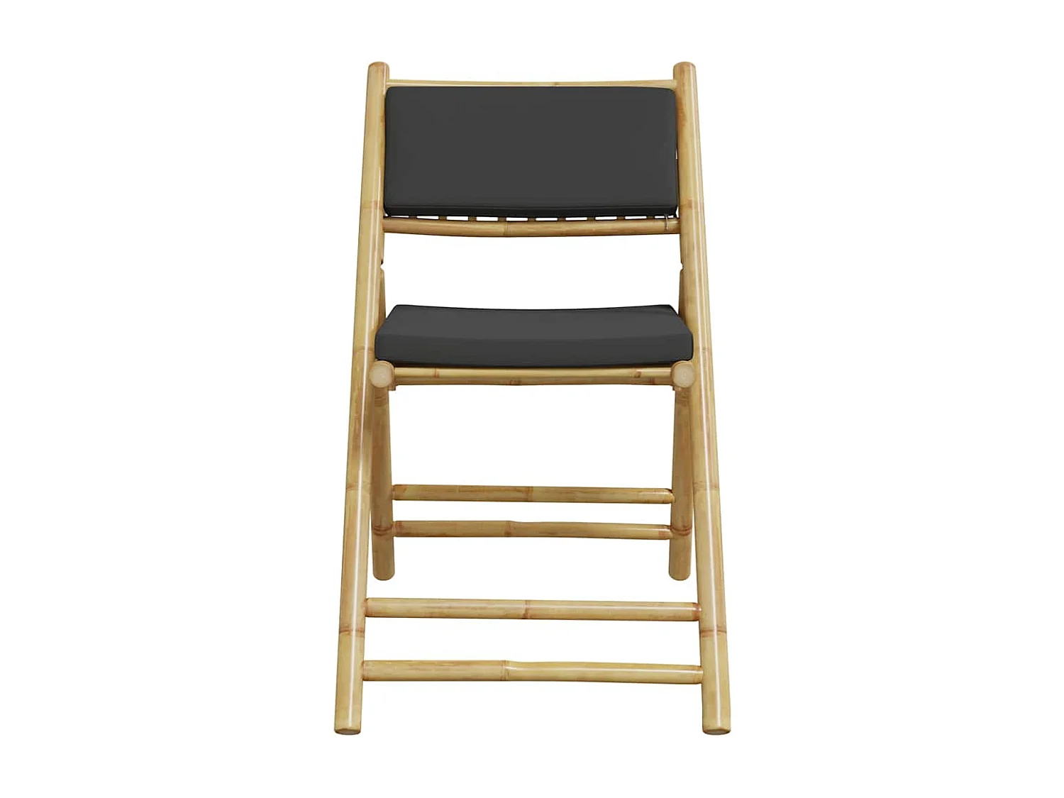 Chaises de bistro pliantes lot de 2 coussins gris foncé bambou