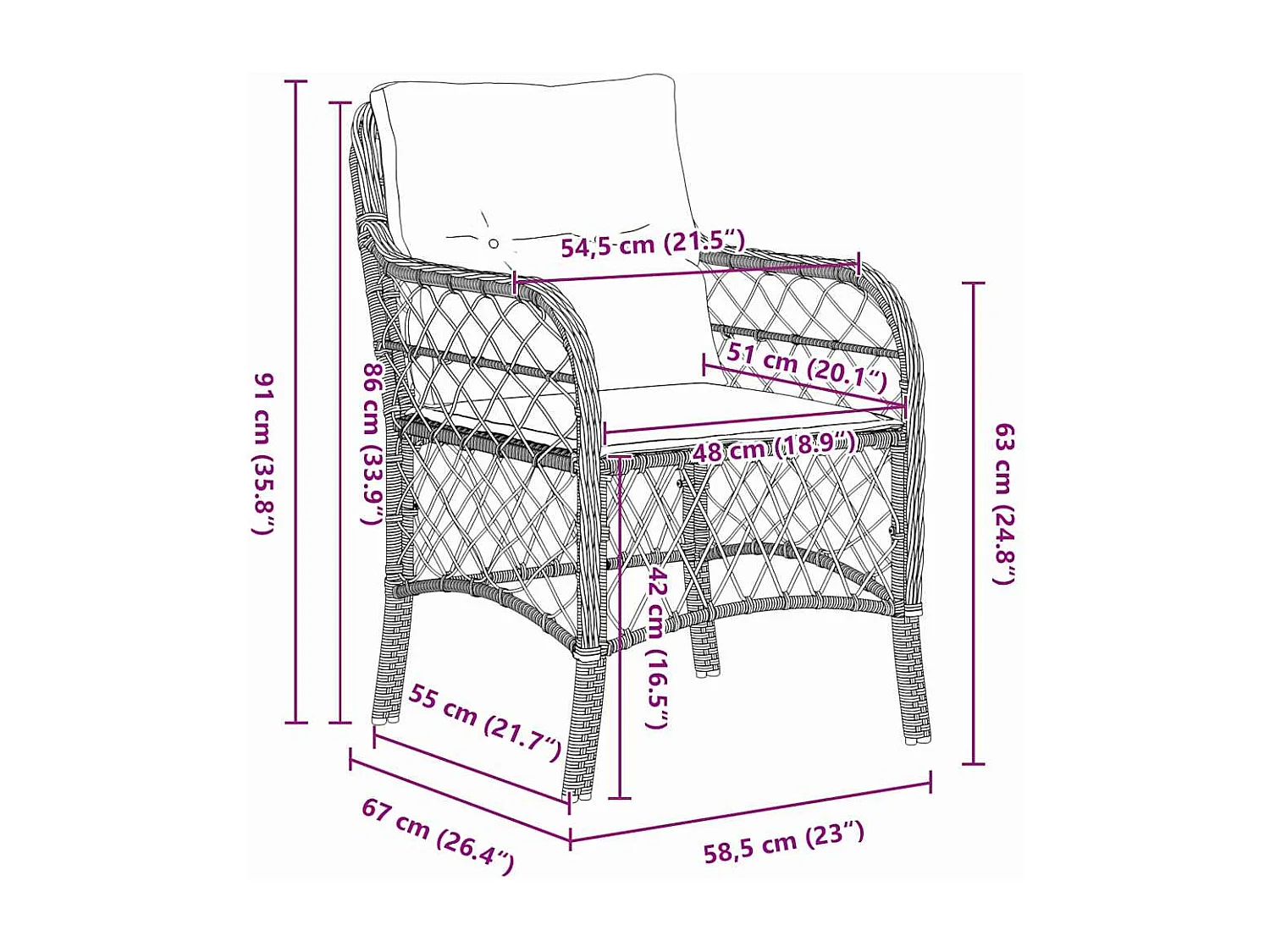 3-delige tuinset met kussens, zwart polyrotan