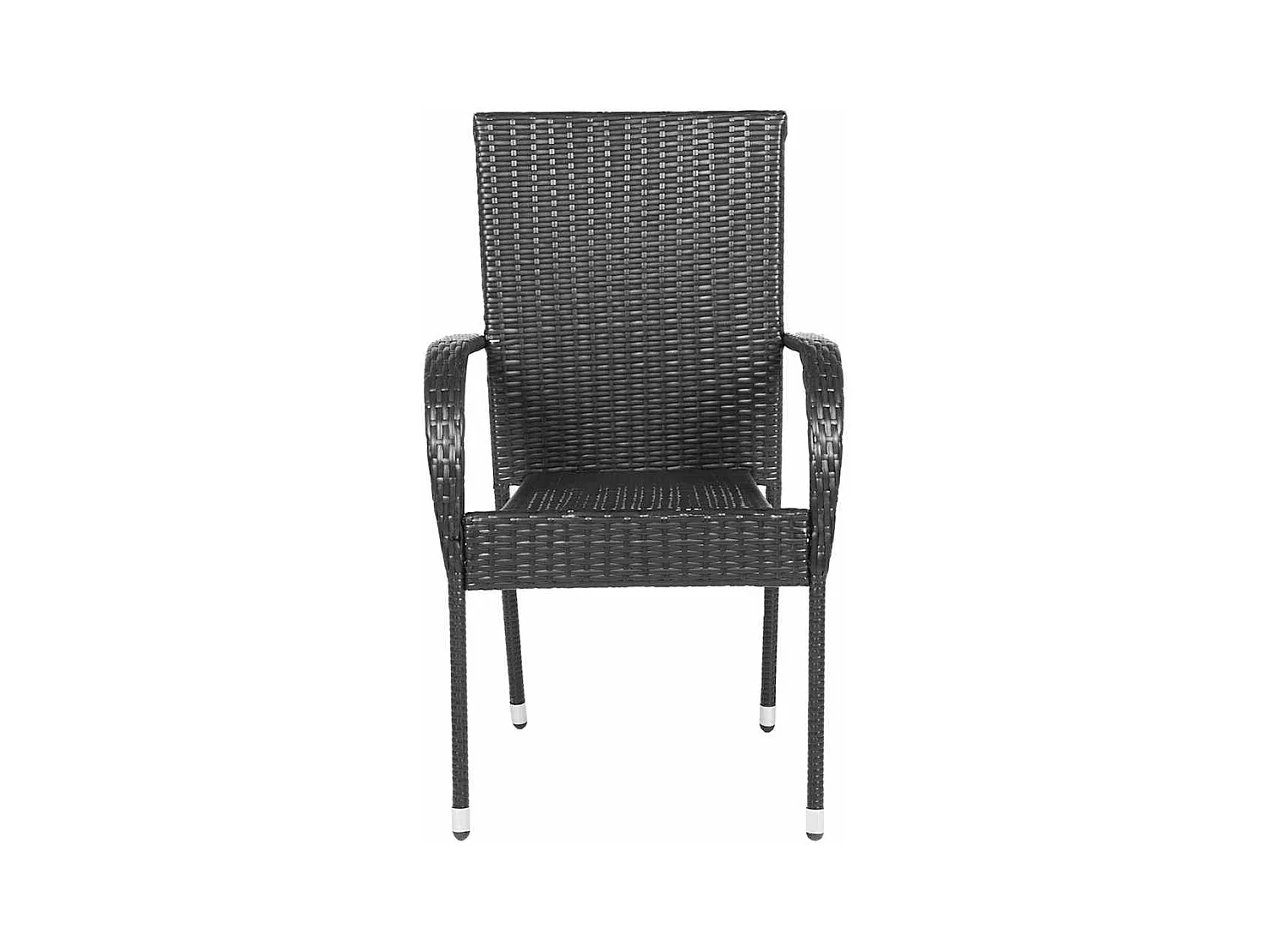 Stapelbare stoelen voor buiten, set van 2, zwart geweven hars