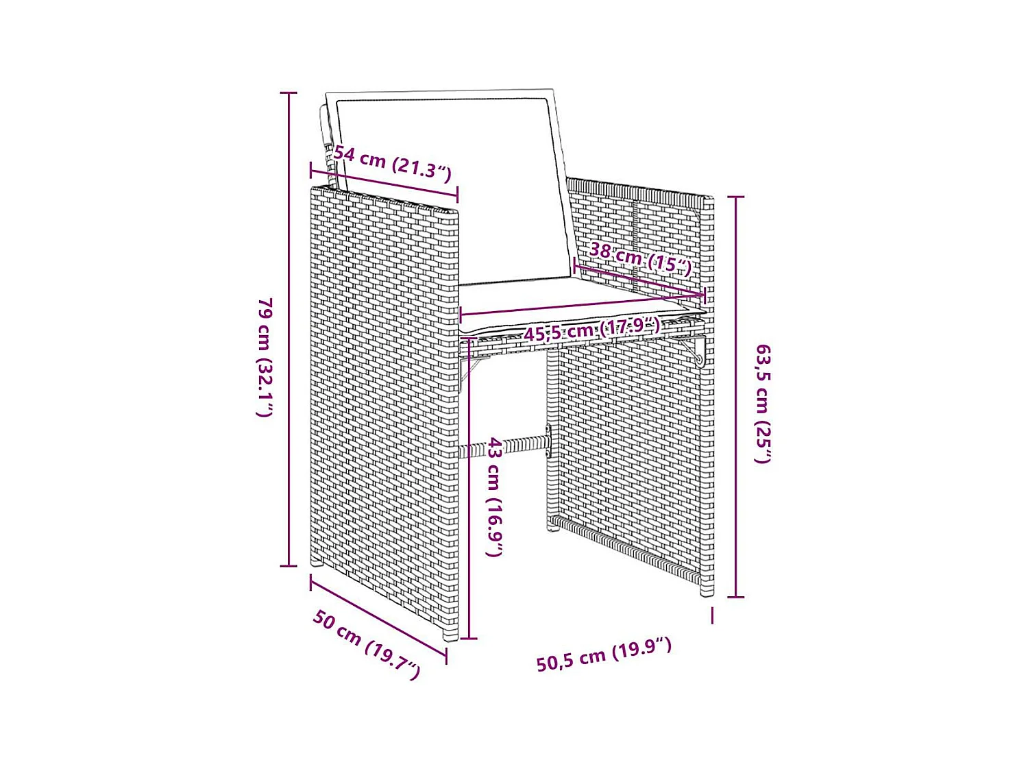 Set da pranzo da giardino 5 pezzi con cuscini - Polyrattan beige
