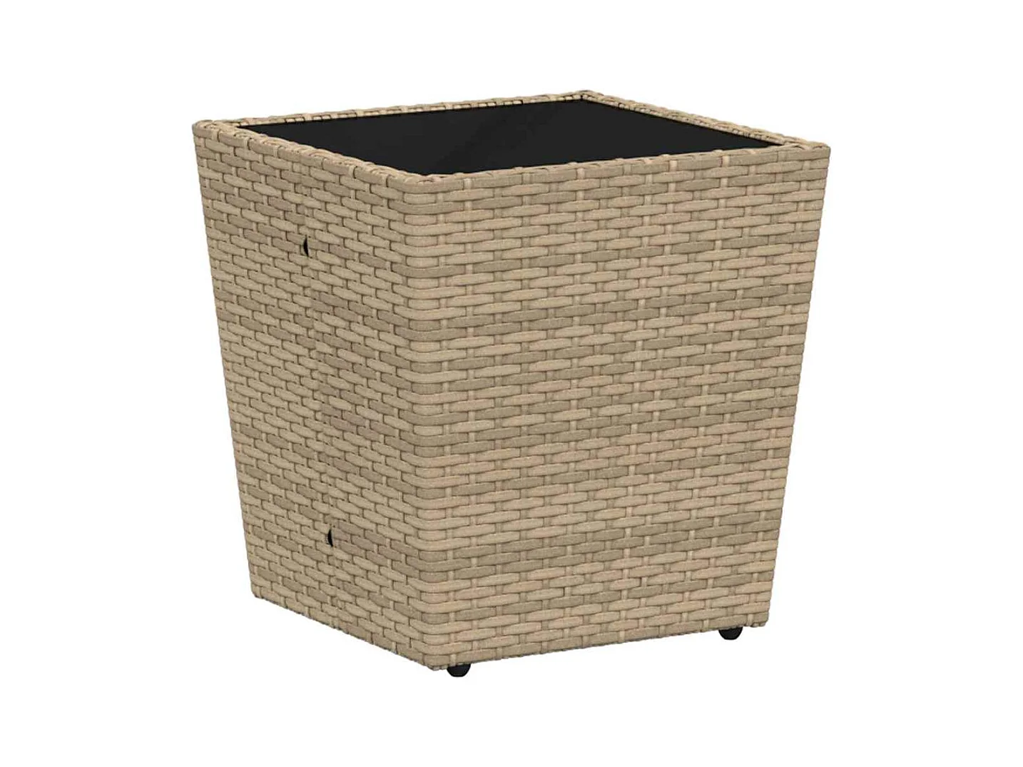 Set da bistrot da giardino 3 pezzi con cuscini beige in polyrattan
