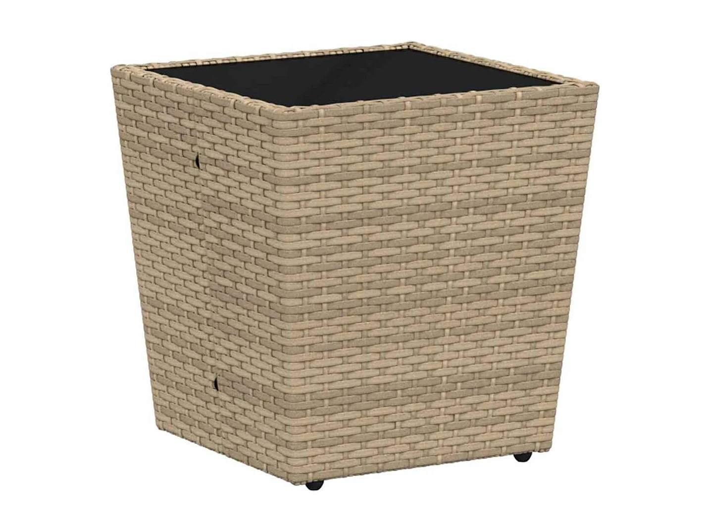Ensemble Bistro de Jardin 3 Pièces avec Coussins Beige en Poly Rattan
