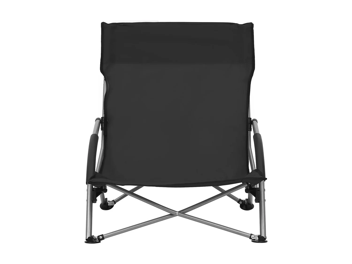 Chaises de plage pliables lot de 2 Noir Tissu