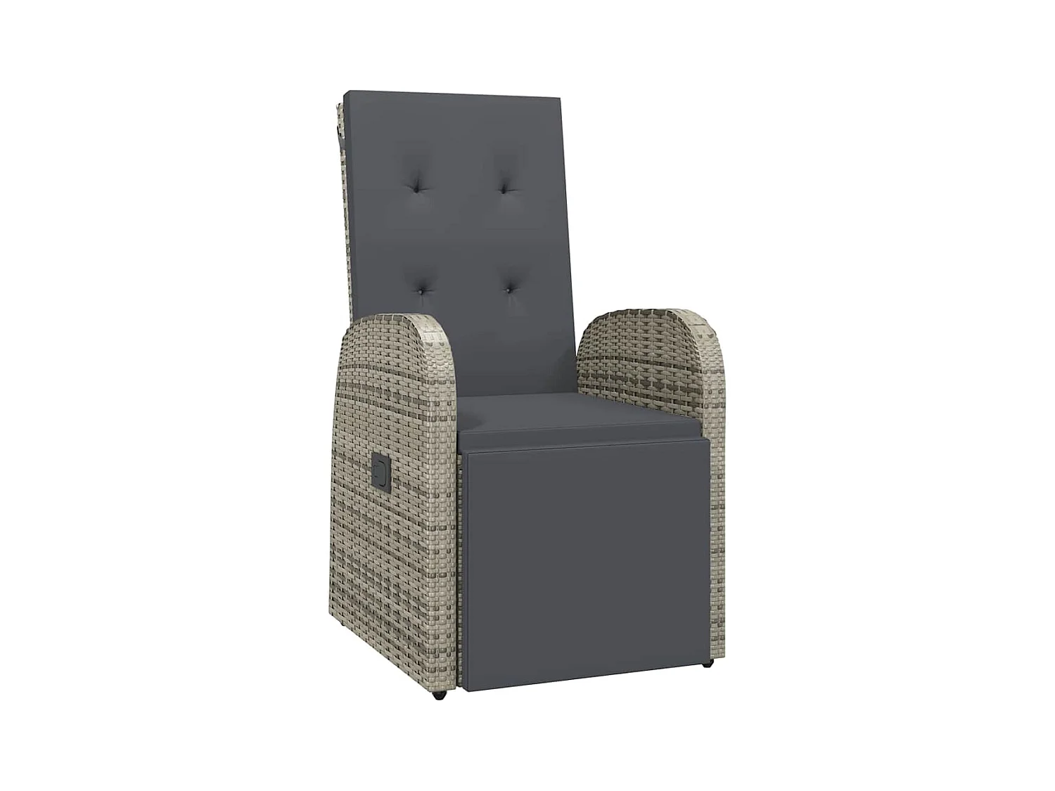 Ensemble de salle à manger jardin 5 pièces avec coussins Gris Rattan Poly